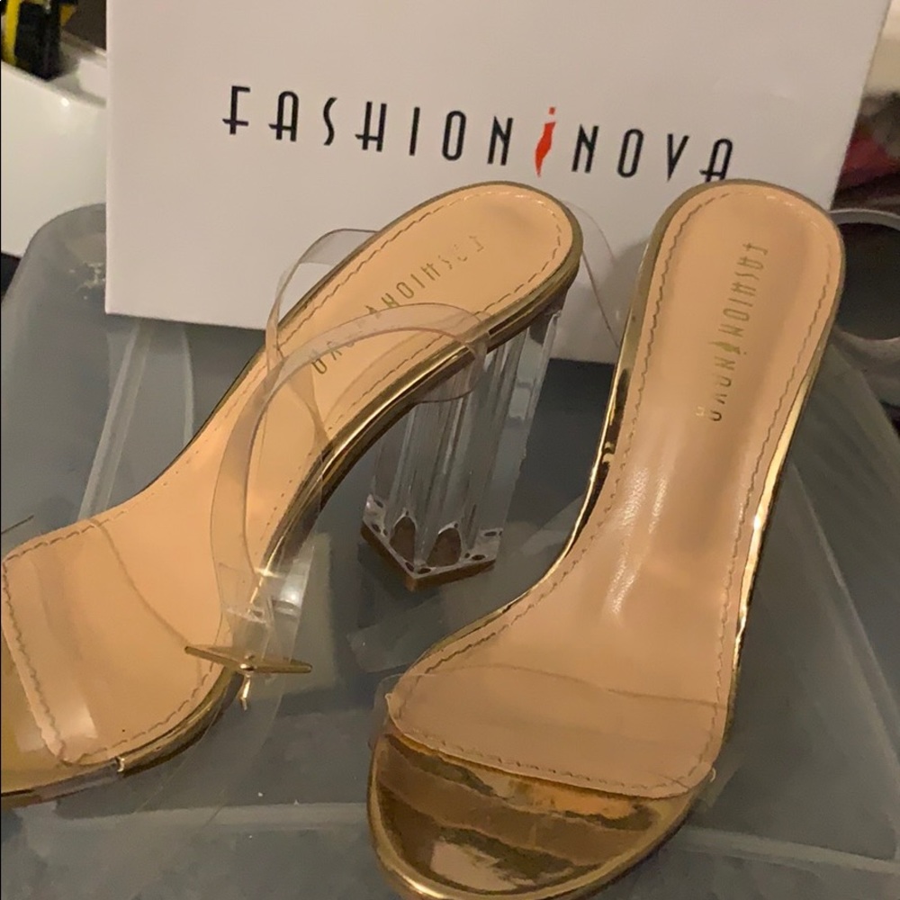 Clear “glass”  Sandals size 6